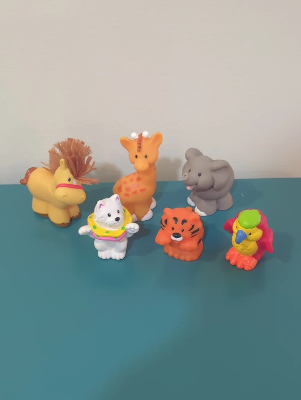 Fisher Price Little People Animals Elephant Giraffe Bird Tiger Dog  Lot of 6
